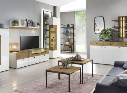 Set Modern Wall unit Showcases TV cabinet Wardrobe Living room Baroque style